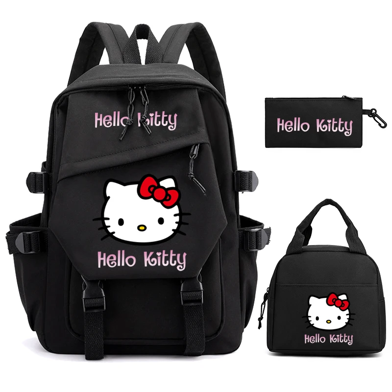 

3Pcs/set Hello Kitty Student Teenager Anime Bookbag Backpack for Girl Boy Children Lunch Bags Schoolbag Knapsack Women Rucksack