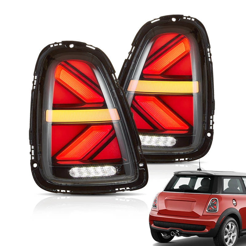 

Pair LED Tail Lights Assembly For Mini Cooper R56 R57 R58 R59 2007-2013 Rear Taillights Plug and Play Union Jack Style