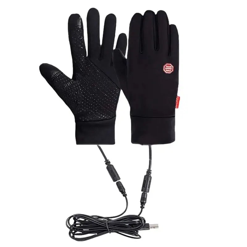 

Motorcycle gloves touch screen fingers heated gloves waterproof windproof breathable fleece gloves bike warming kit accessories