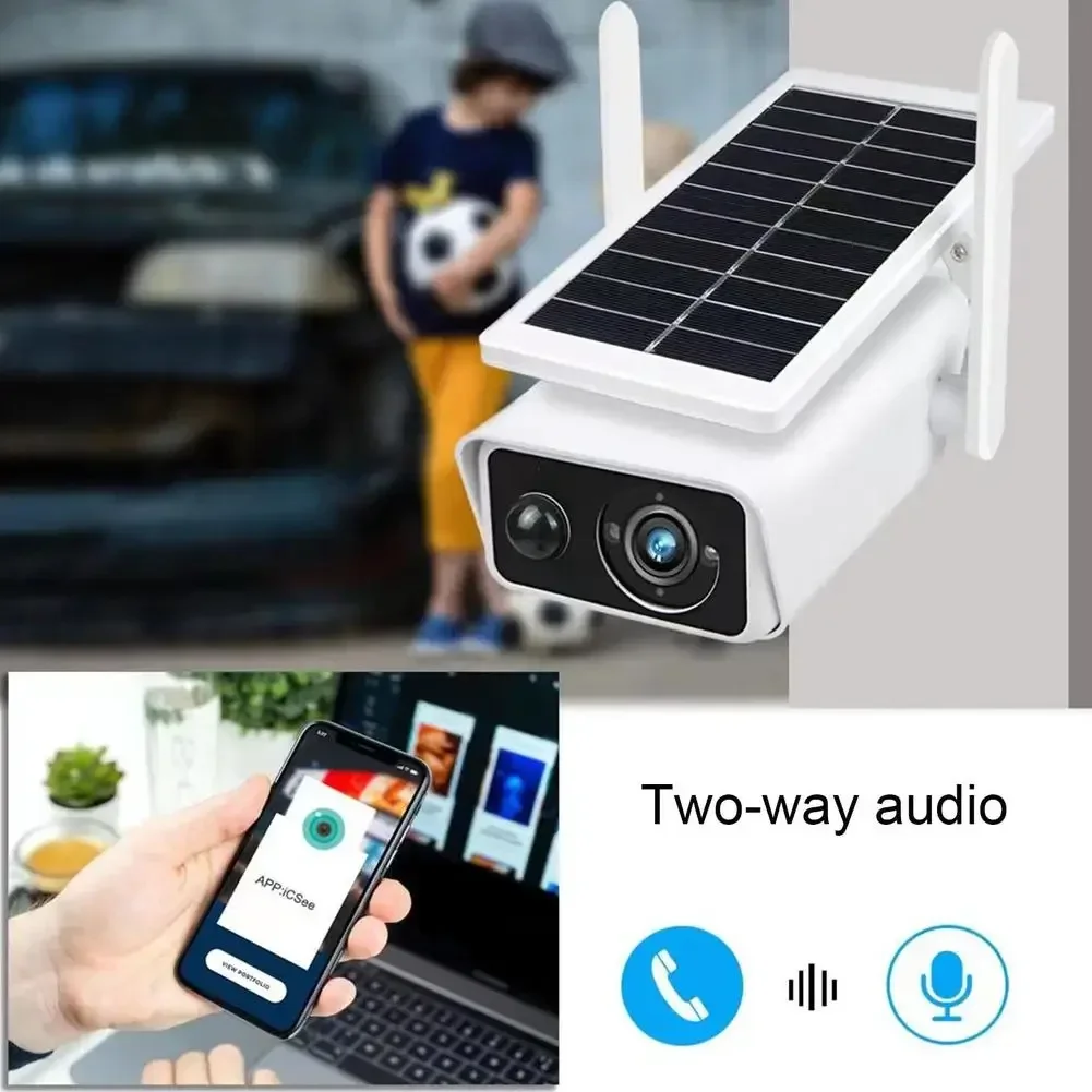 

Outdoor WiFi Security Camera Solar Security Cameras With IR Sensor Motion Detection 2-Way Audio IP66 Waterproof Wireless