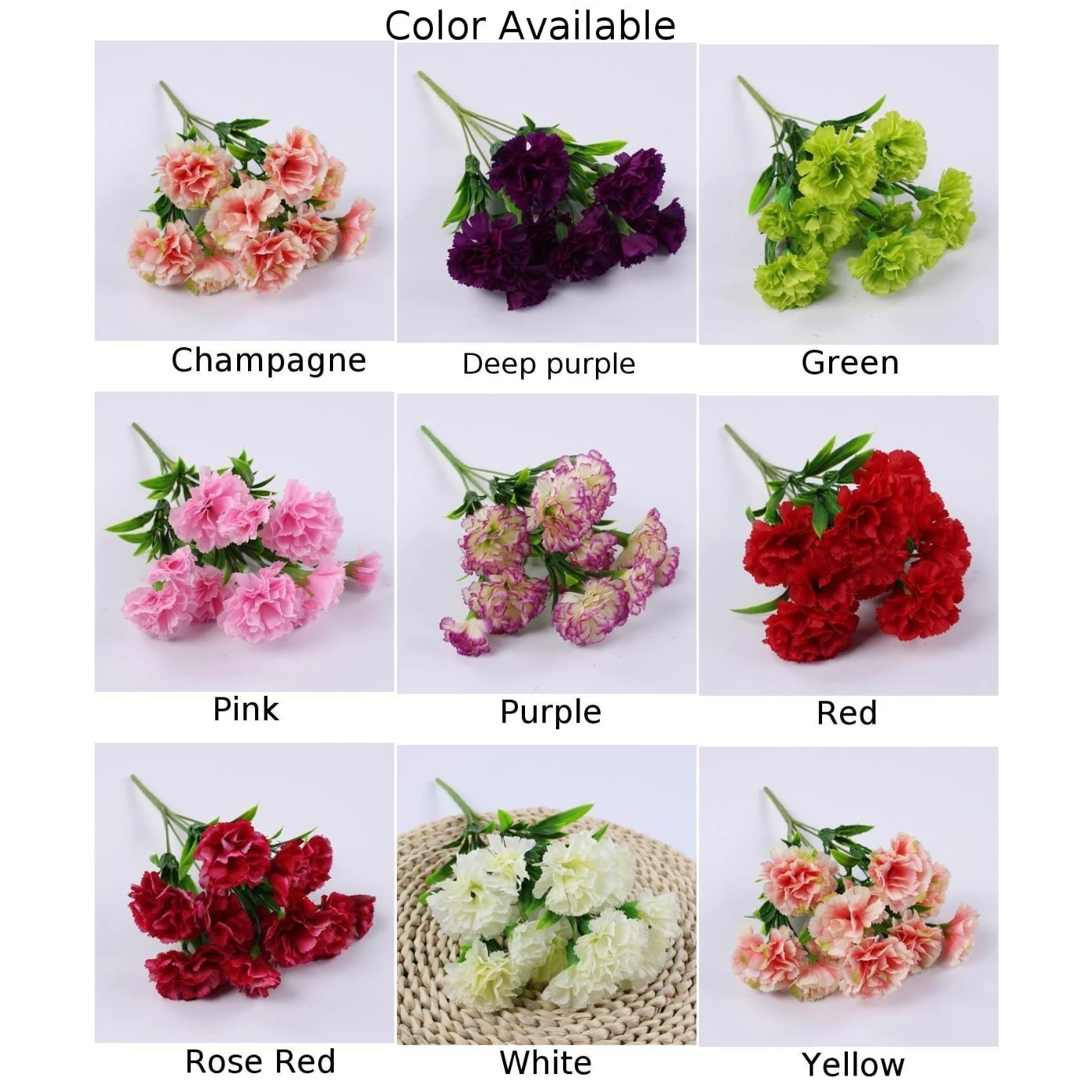 11Head Carnation Artificial Flowers Plastic Fake Plants Home Party Wedding Office Decoration 1pc Festive Supplies
11Head Carnation Artificial Flowers Plastic Fake Plants Home Party Wedding Office Decoration 1pc Festive Supplies