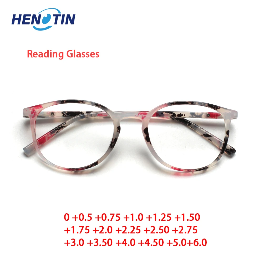 

Henotin Bestselling Reading Glasses Fashion Print Flower Frame Women Reader Eyeglasses Spring Hinge Diopter +1.0+2.0+3.0+4.0+6.0
