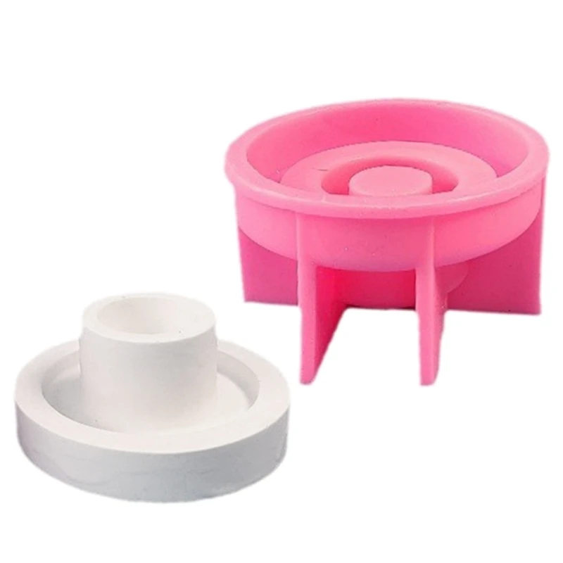 

DIY Round Tray Base Stand Silicone Mold Desktop Decoration Ornament Candlestick Holder Epoxy Resin Casting Mould