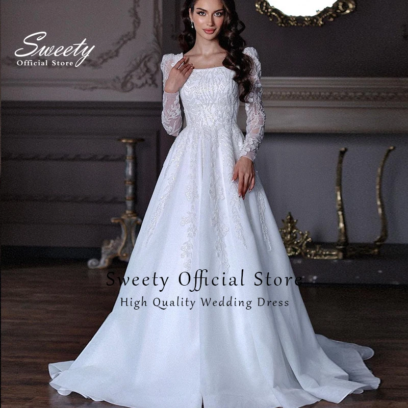 Luxury Wedding Dress Embroidered Lace On Net With Ball Gown Train O-Neck Sleeveless Bride Dress Back Button Vestido De Novia
Luxury Wedding Dress Embroidered Lace On Net With Ball Gown Train O-Neck Sleeveless Bride Dress Back Button Vestido De Novia