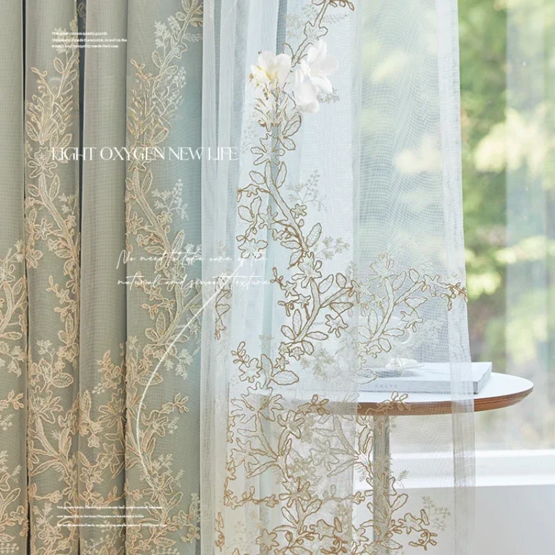Custom Size European Double Layer Embroidered Tulle Blackout Luxury Curtains for Living Room Bedroom Dining Window Decor Elegant
Custom Size European Double Layer Embroidered Tulle Blackout Luxury Curtains for Living Room Bedroom Dining Window Decor Elegant