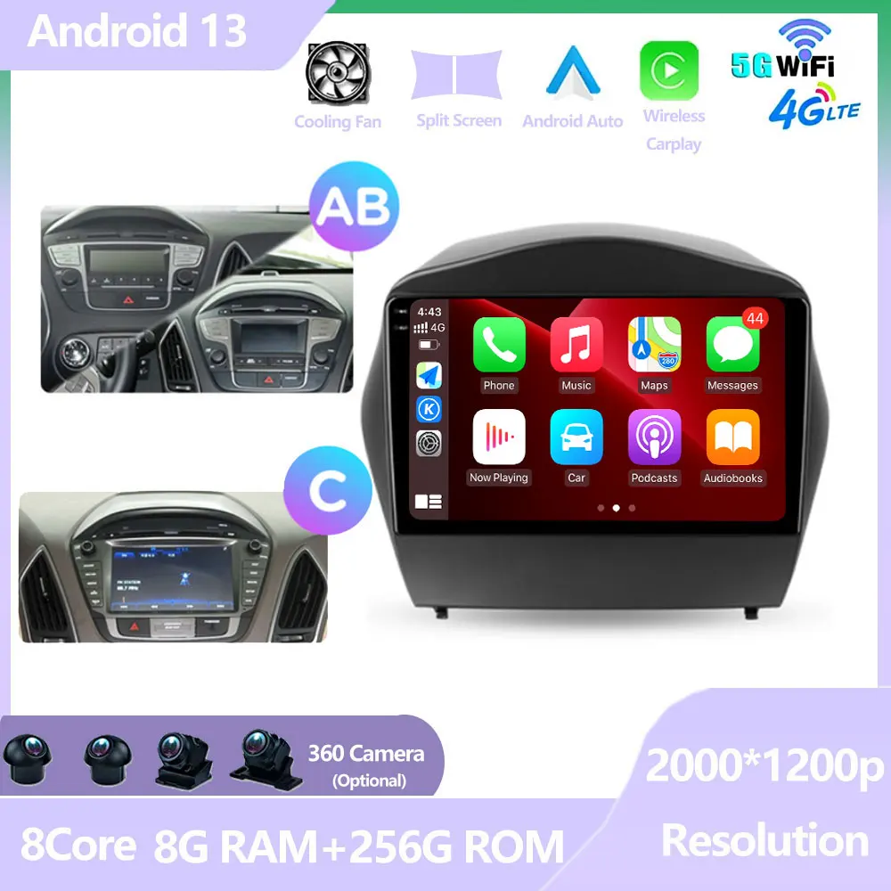 

For Hyundai Tucson 2 LM IX35 2009 - 2015 Car Radio Multimedia Video Player Navigation stereo GPS Android 13 No 2din 2 din DVD DW