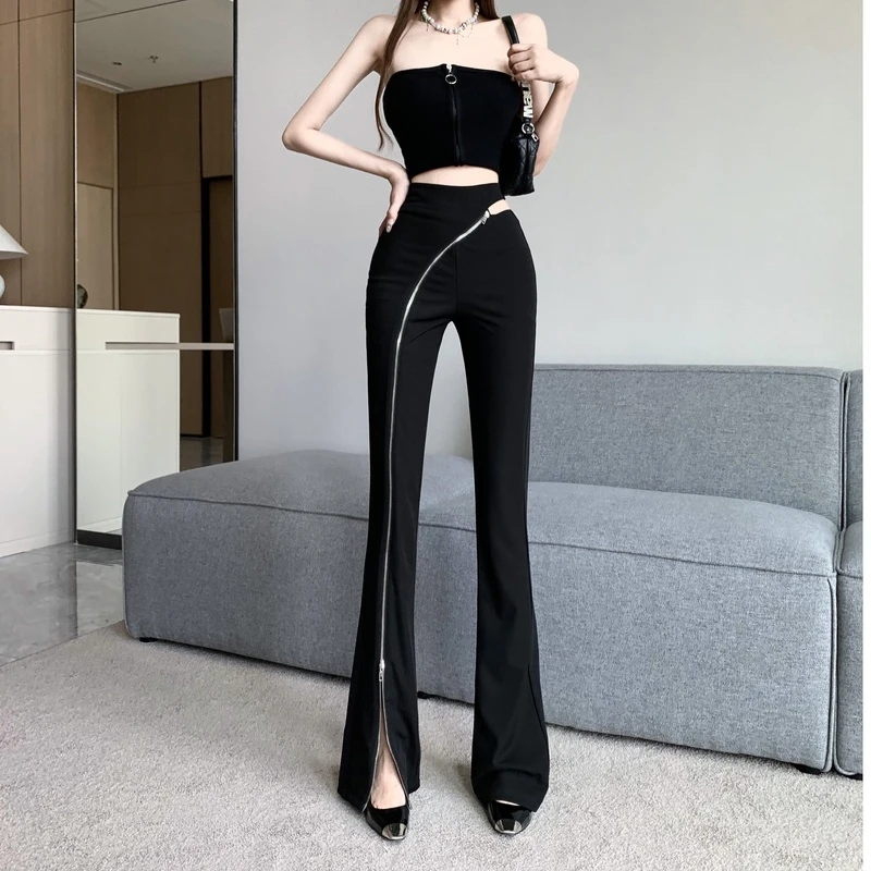 Advanced Design Black Functional Y2K Style Zipper Waist Cutout Pants Women's Clothing Summer Slim Casual Streetwear Flared Pants
Advanced Design Black Functional Y2K Style Zipper Waist Cutout Pants Women's Clothing Summer Slim Casual Streetwear Flared Pants