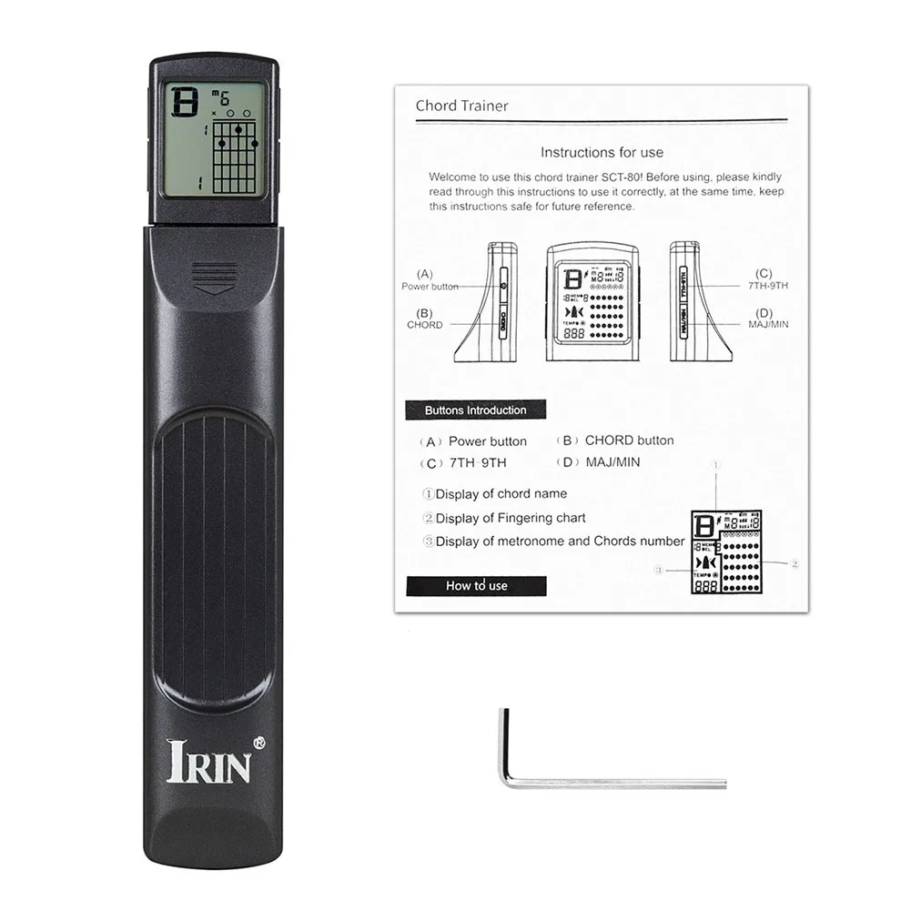 6-Fret Pocket Guitar Chord Trainer LCD Display Metronome Practice Fingering Memorizing Chords 6 Steel Strings Guitar Accessories
6-Fret Pocket Guitar Chord Trainer LCD Display Metronome Practice Fingering Memorizing Chords 6 Steel Strings Guitar Accessories