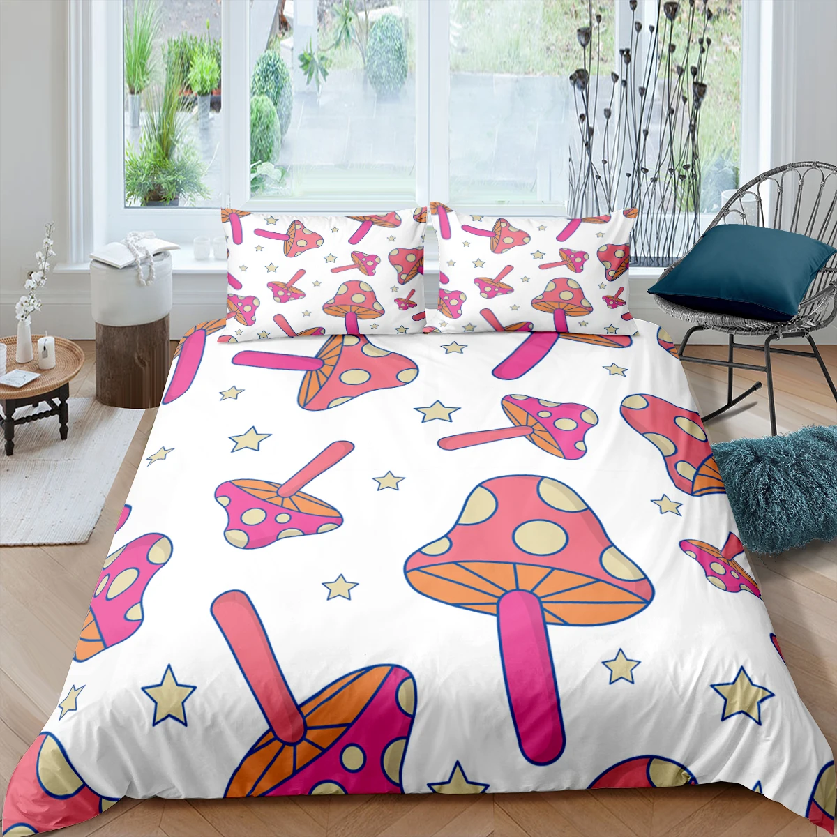 Home Living Luxury 3D Color Mushrooms Bedding Set Star Duvet Cover Pillowcase Queen and King EU/US/AU/UK Size Comforter Bedding
Home Living Luxury 3D Color Mushrooms Bedding Set Star Duvet Cover Pillowcase Queen and King EU/US/AU/UK Size Comforter Bedding