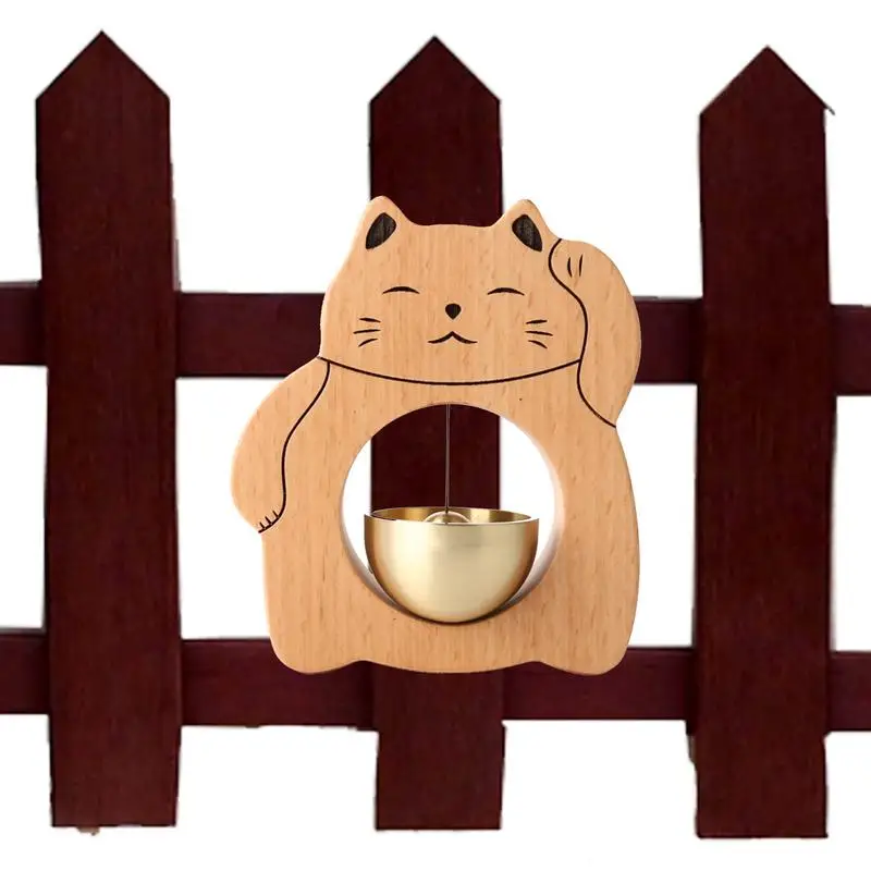 

Welcome Doorbells Wooden Door Chime Modern Cute Cat Door Bell Exquisite Lucky Cat Ornament Entryway Door Bell Door Opening Bell