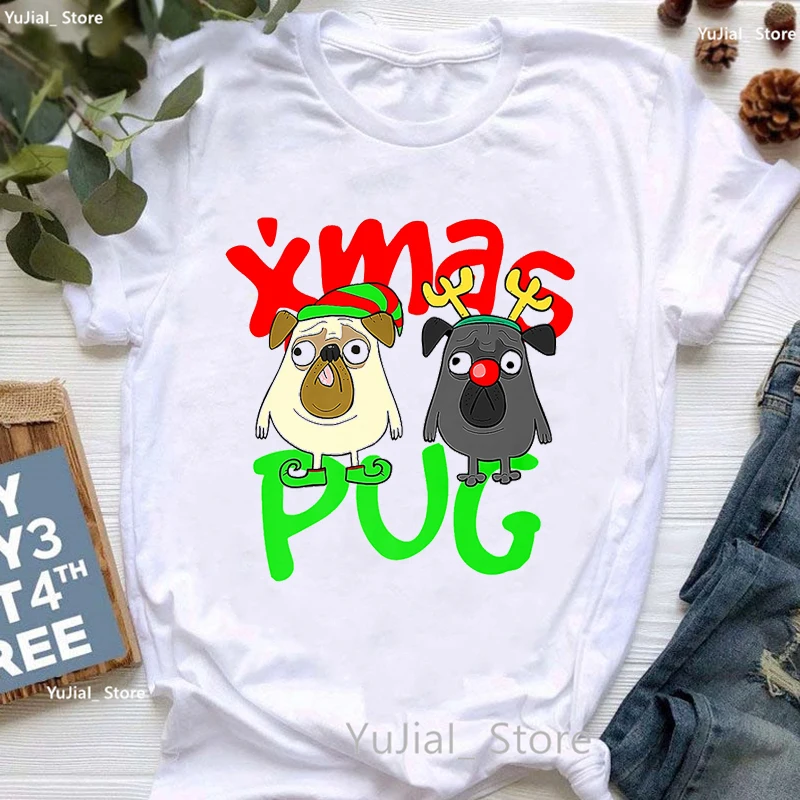 Merry Xmas Pug Graphic Print Tshirt Girls Funny Kawaii Dogs T Shirt Women Harajuku Shirt Summer Tops Fashion Female T-Shirt
Merry Xmas Pug Graphic Print Tshirt Girls Funny Kawaii Dogs T Shirt Women Harajuku Shirt Summer Tops Fashion Female T-Shirt