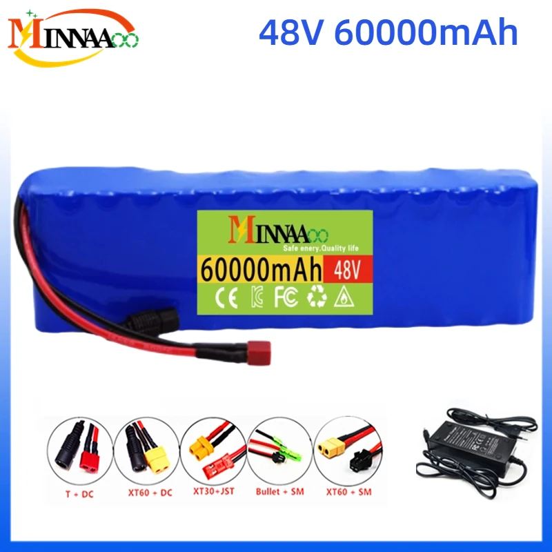 High Capacity 13S2P 48v 60Ah 18650 Li-ion Battery for Bafang Electric Bike Retrofit Kit 1000w 54.6V 2A Charger + XT60 Plug
High Capacity 13S2P 48v 60Ah 18650 Li-ion Battery for Bafang Electric Bike Retrofit Kit 1000w 54.6V 2A Charger + XT60 Plug