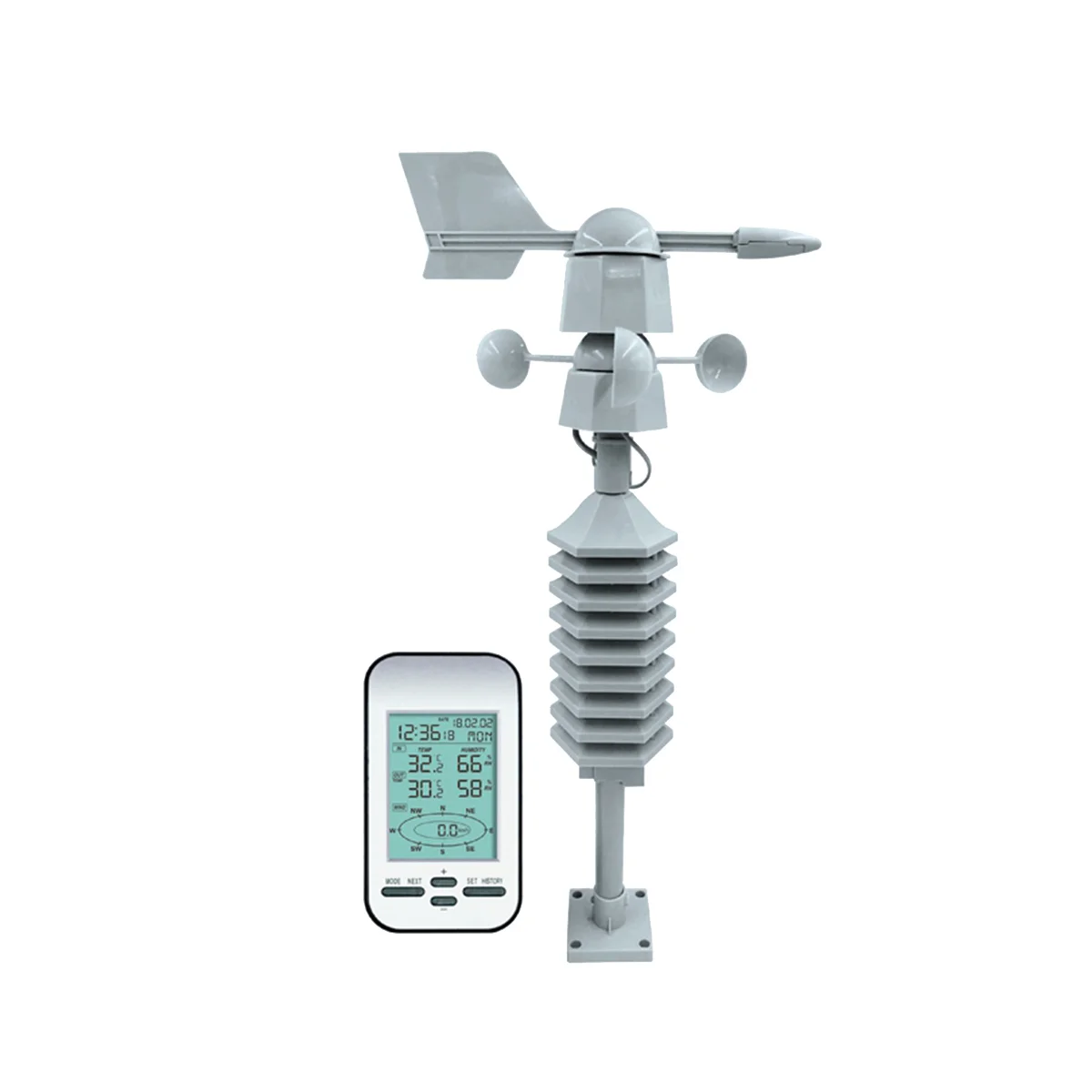 

Professional Wireless Weather Station Out Wind Speed Direction Sensor Digital Wind Temperature Humidity Meter for Home