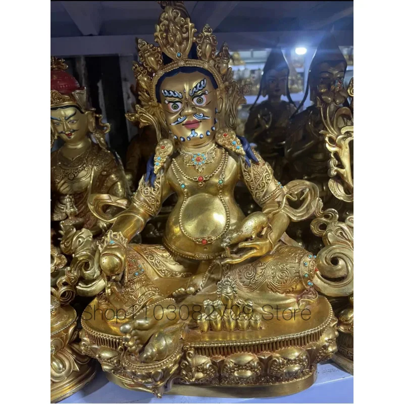 

30cm Nepal Tibet Buddhist TOP High grade copper Buddha statue God of wealth fortune Worship home Family GOOD LUCK Jambhala