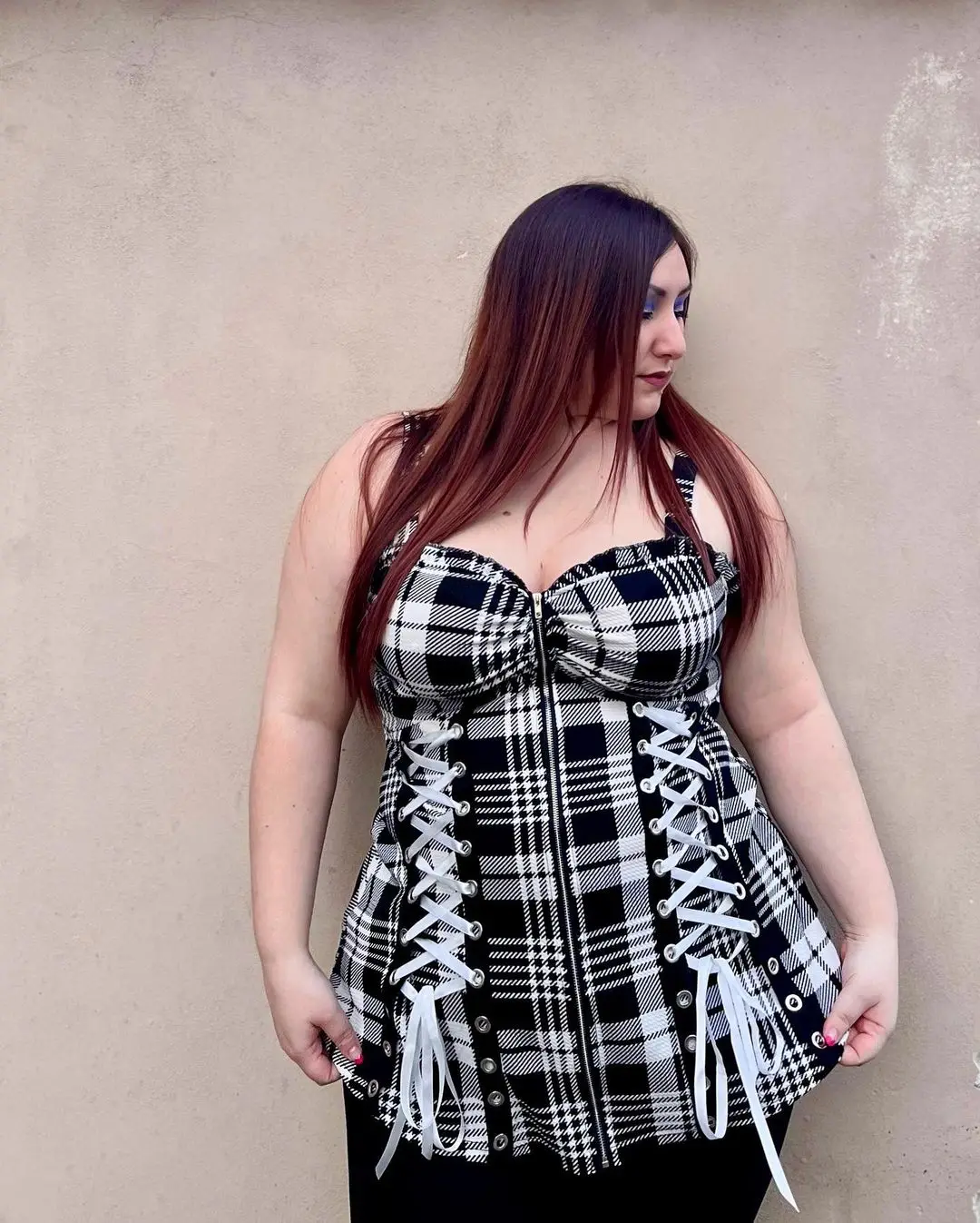 Gothic Full Zipper Grommets Camis Top Gothic Full Zipper Grommets Camis Top