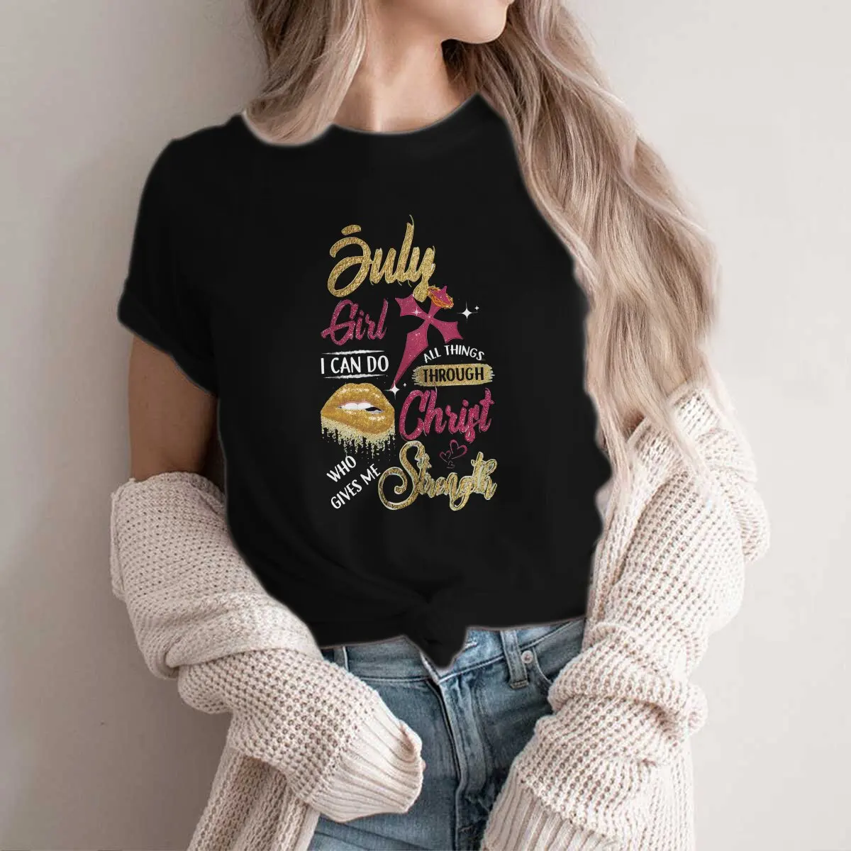 July Girl Special Polyester TShirt I Can Do All Things Christ Comfortable Creative Clothes T Shirt 
July Girl Special Polyester TShirt I Can Do All Things Christ Comfortable Creative Clothes T Shirt