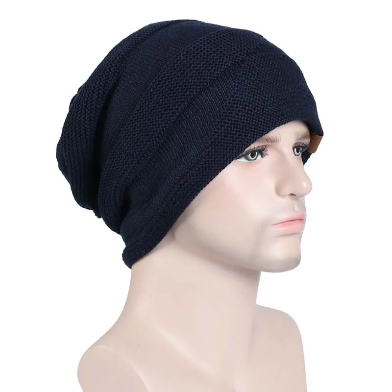 New Unisex Slouchy Winter Hats Add Fur Lined Men And Women Warm Beanie Cap Casual Label Decor Winter Knitted Hats New Unisex Slouchy Winter Hats Add Fur Lined Men And Women Warm Beanie Cap Casual Label Decor Winter Knitted Hats