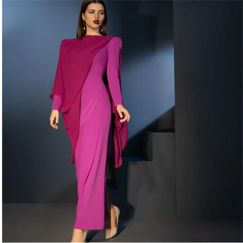 Elegant women 2023 Stralght Chiffon Dubai Arab Women's Evening Dresses Long Sleeve V Neck Formal Prom Dresses With Shawl
Elegant women 2023 Stralght Chiffon Dubai Arab Women's Evening Dresses Long Sleeve V Neck Formal Prom Dresses With Shawl