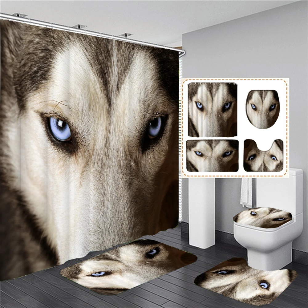 Wolf Animal Print Bathroom Shower Curtain 3D Bath Mats Rugs Flannel Toilet Lid Cover Non-slip Carpet Durable Bathtub Curtains
Wolf Animal Print Bathroom Shower Curtain 3D Bath Mats Rugs Flannel Toilet Lid Cover Non-slip Carpet Durable Bathtub Curtains