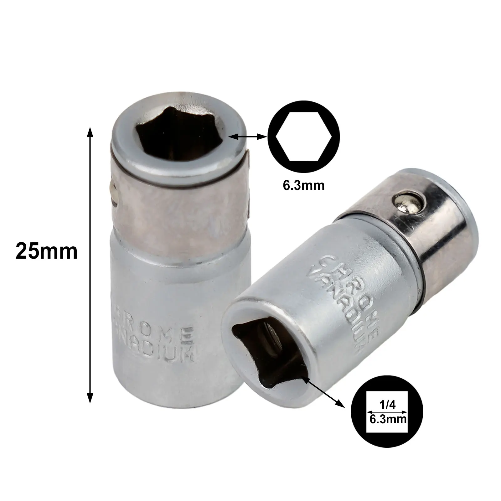Convenient and Practical Socket Bits Converter Screwdriver Holder 2PCS 14 Square Drive to 14 Hex Shank Construction
Convenient and Practical Socket Bits Converter Screwdriver Holder 2PCS 14 Square Drive to 14 Hex Shank Construction