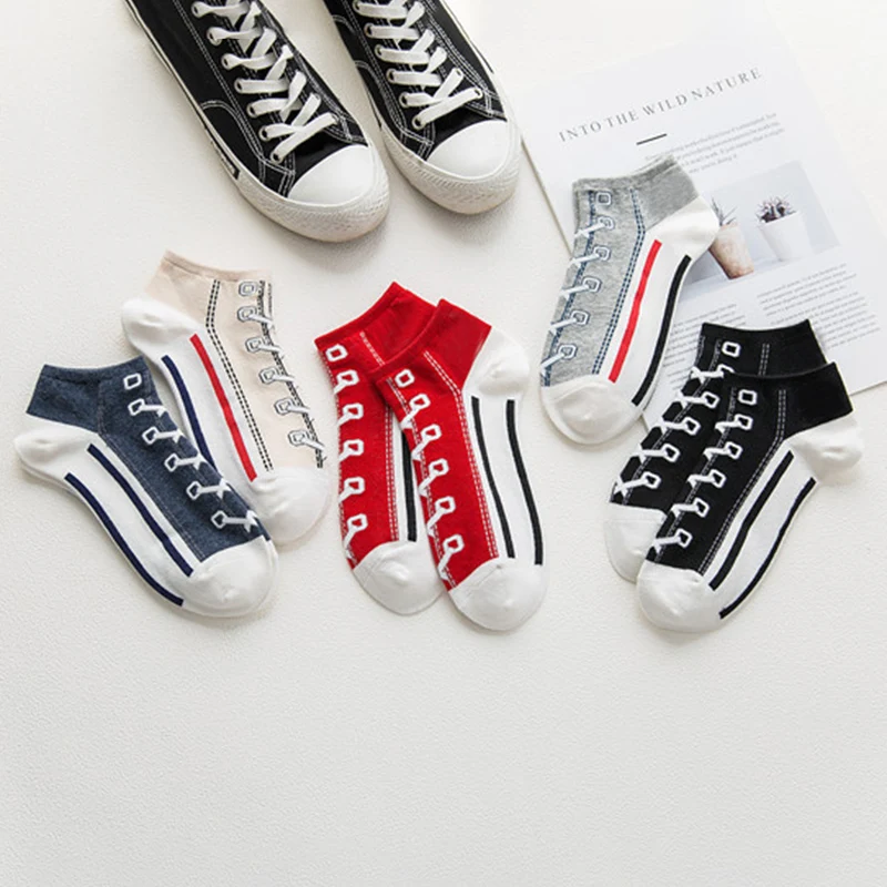 5 Pairs 5 Colors/Multi-Laces Pattern Women's Men's Socks Cotton Fun Gift Harajuku Short Socks Ankle Casual Soft Slip Cute Socks
5 Pairs 5 Colors/Multi-Laces Pattern Women's Men's Socks Cotton Fun Gift Harajuku Short Socks Ankle Casual Soft Slip Cute Socks