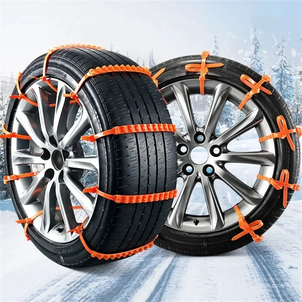 

10Pcs Anti Skid Snow Chains Car Winter Tire Wheels Chains Winter Outdoor Snow Tire Emergency Double Grooves Anti-Skid Chains