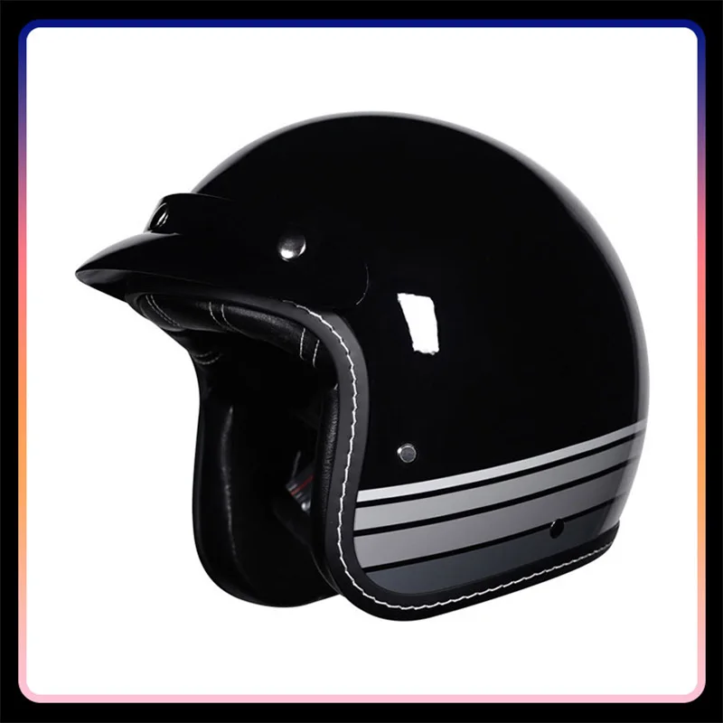 

Jet Helmets Open Face Motorcycle Helmet for Moped Scooter Cafe Racer DOT Approved Retro Vintage 3/4 Open Half Helmet Men Women