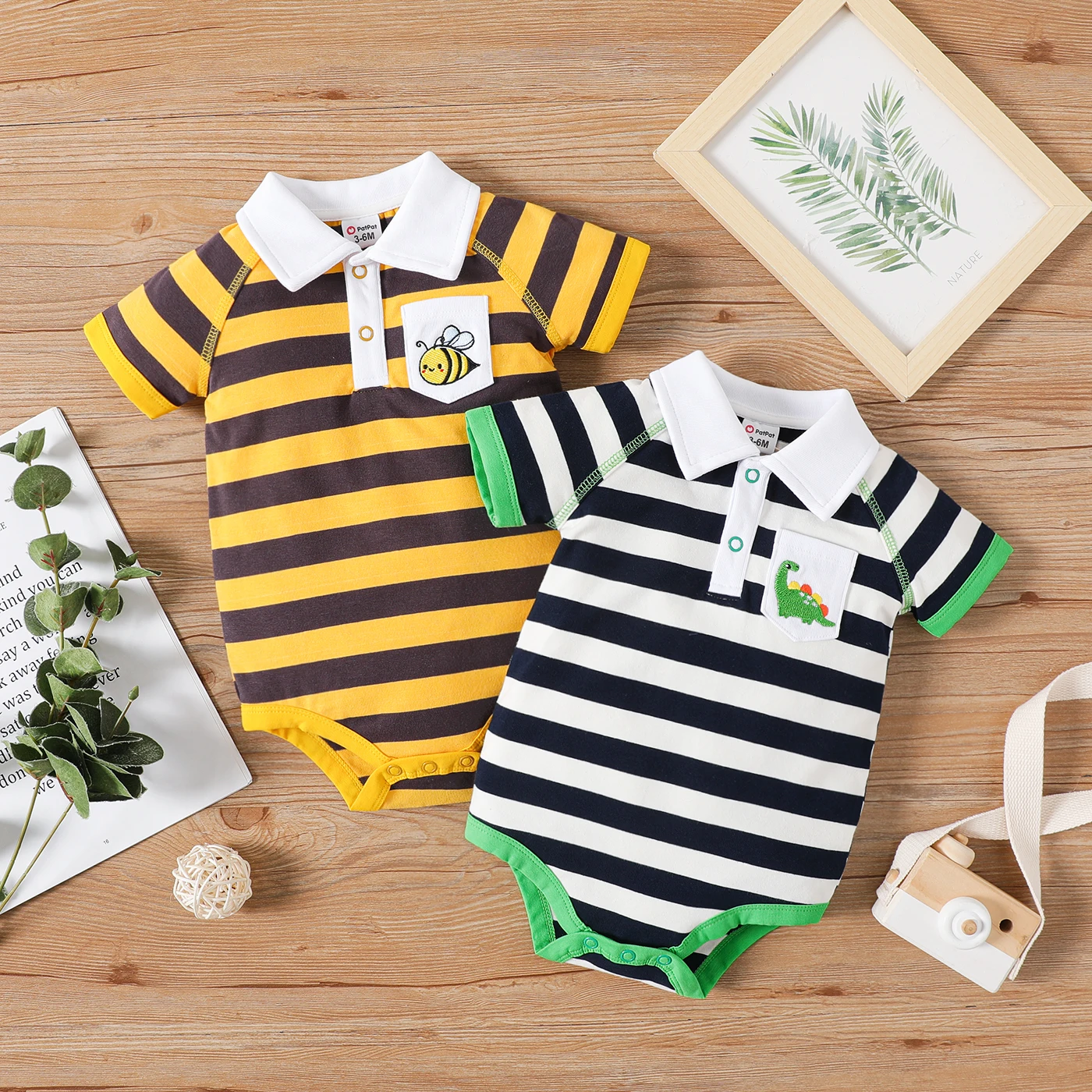 PatPat Baby Boy 95% Cotton Stripe Polo Collar Animal Embroidered Short-sleeve Romper
PatPat Baby Boy 95% Cotton Stripe Polo Collar Animal Embroidered Short-sleeve Romper
