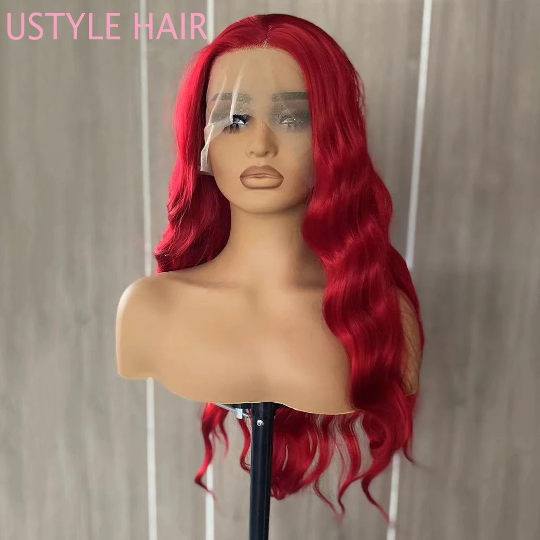 UStyleHair Brown Wig Lace Front Wig Synthetic Long Body Wave Wigs Heat Resistant Lace Wig Daily Used Cosplay Natural Hairline 7 Sdb1e074b701748b2a38e890b02317090U