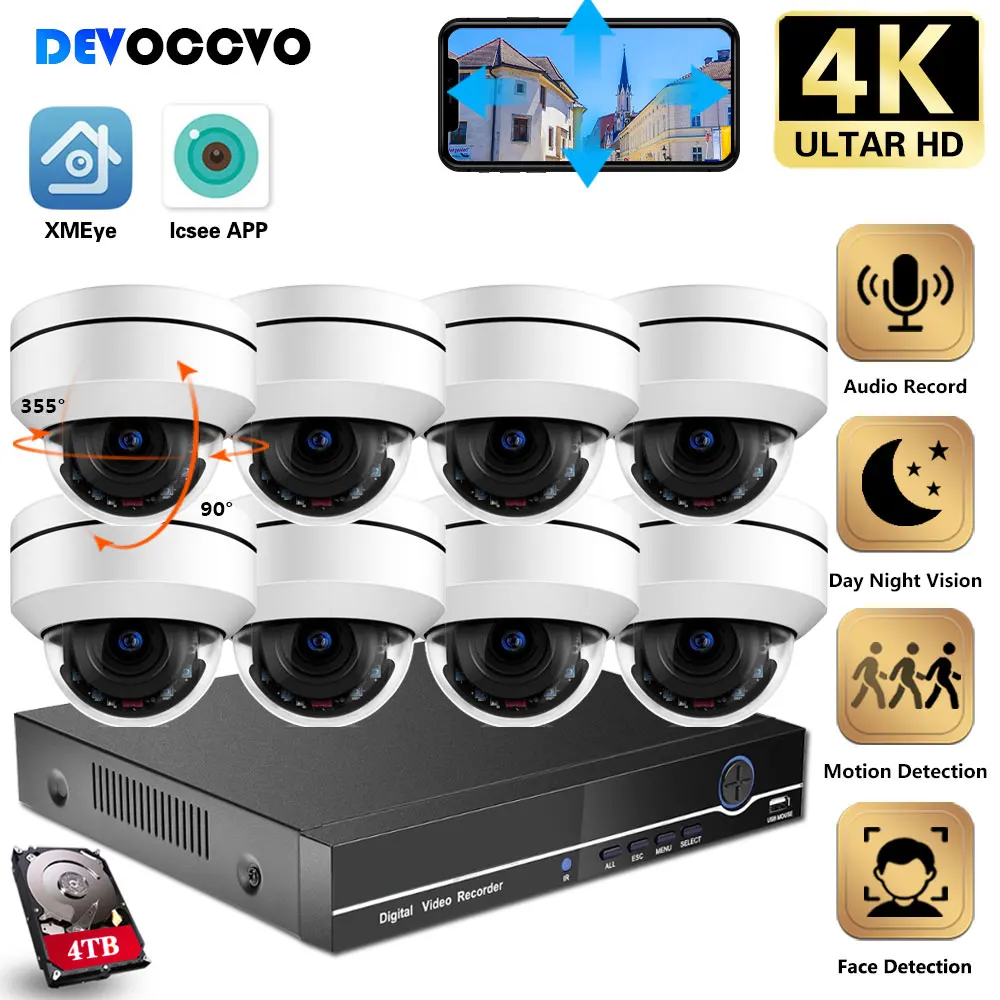 8CH 4K 8MP Dome PTZ Security POE IP Camera System Outdoor AI Human Detect Audio Video Surveillance NVR Camera Kit
8CH 4K 8MP Dome PTZ Security POE IP Camera System Outdoor AI Human Detect Audio Video Surveillance NVR Camera Kit