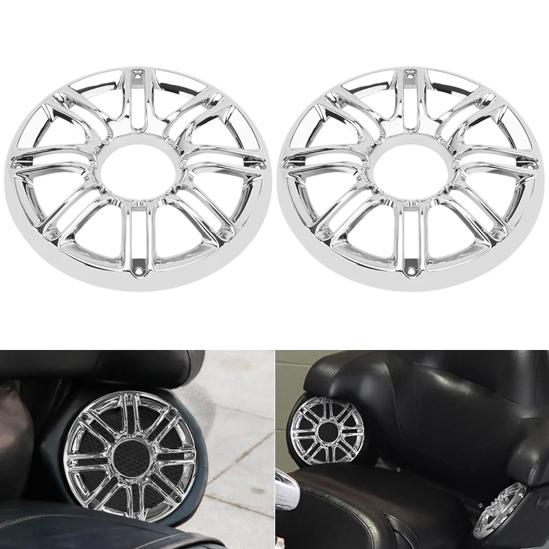 Motorcycle Chrome 6" Rear Speaker Trim Grill Fairing Cover For Harley Touring Ultra Classic Electra Glide Road Glide 1998-2013 
Motorcycle Chrome 6" Rear Speaker Trim Grill Fairing Cover For Harley Touring Ultra Classic Electra Glide Road Glide 1998-2013