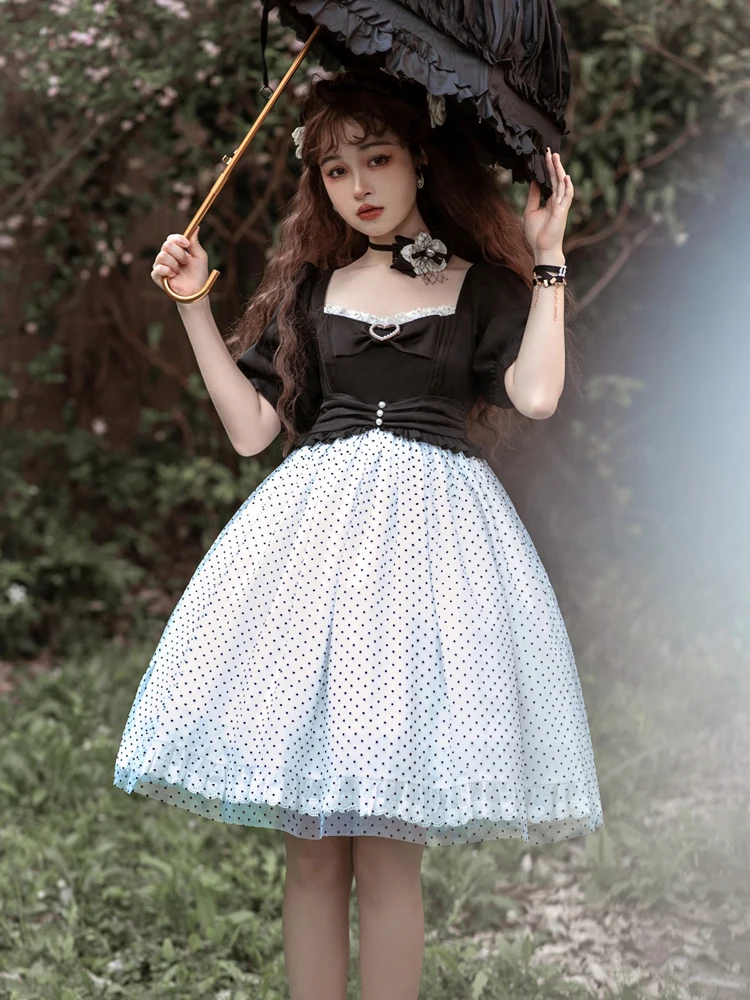 Roman Audrey Hepburn Lolita Dress Daily Elegant Doll Girl Op Lovely Dot Short Sleeve Princess Summer Dresses 
Roman Audrey Hepburn Lolita Dress Daily Elegant Doll Girl Op Lovely Dot Short Sleeve Princess Summer Dresses
