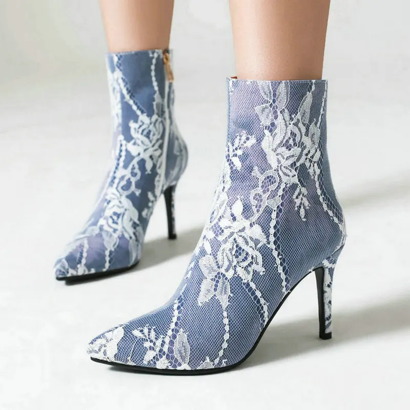 2024 Women Ankle Boots Pointed Toe Thin High Heel Ladies Short Boots Denim PU Leather High Quality Dress Fashion Women's Boots
2024 Women Ankle Boots Pointed Toe Thin High Heel Ladies Short Boots Denim PU Leather High Quality Dress Fashion Women's Boots