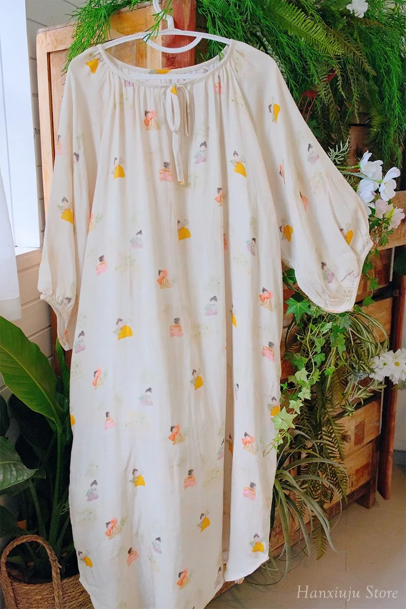 Hanxiuju Vintage Long Sleeve Nightgowns For Women Soft Viscose Cotton Nightwear Ladies Elegant Dress Spring Autumn 11 Sdb20f9d2942646d5aab57f7ce6154aa6e