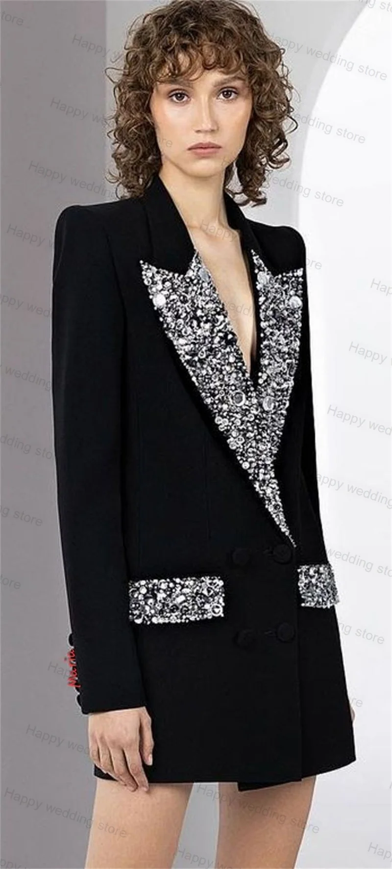 Luxury Crystals Black Women Suit Prom Dress 1 Piece Blazer Long Formal Pageant Wedding Tuxedo Jacket Coat Customize Party Gown
Luxury Crystals Black Women Suit Prom Dress 1 Piece Blazer Long Formal Pageant Wedding Tuxedo Jacket Coat Customize Party Gown