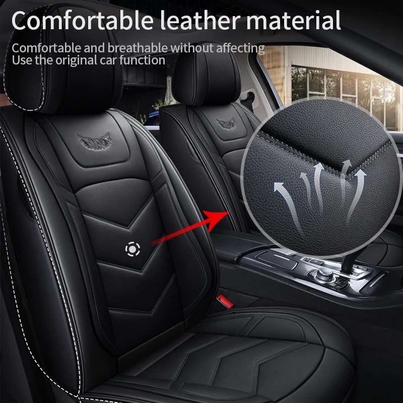 

Universal Breathable Car Seat Covers PU Leather Van Truck Private Car Front Seat Covers Four Seasons General Car Interior