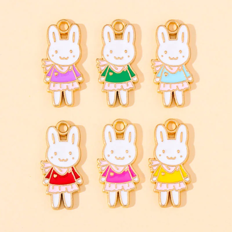 20Pcs Fashion Cartoon Bunny Girl In Skirt Enamel Charms for Jewelry Making Cute Rabbit Pendants Earrings Necklace Craft Supplies
20Pcs Fashion Cartoon Bunny Girl In Skirt Enamel Charms for Jewelry Making Cute Rabbit Pendants Earrings Necklace Craft Supplies
