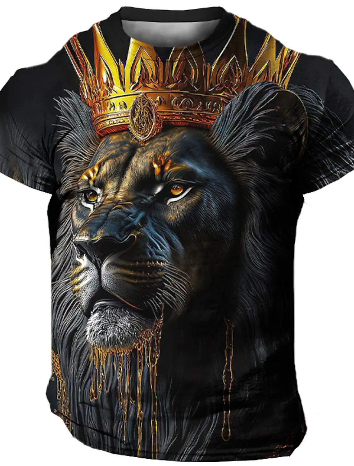 

Vintage Men's T Shirt Lion King Graphics 3d Print Fashion Summer Short Sleeve Casual Tops Retro Tee Oversized Clothes Streetwear