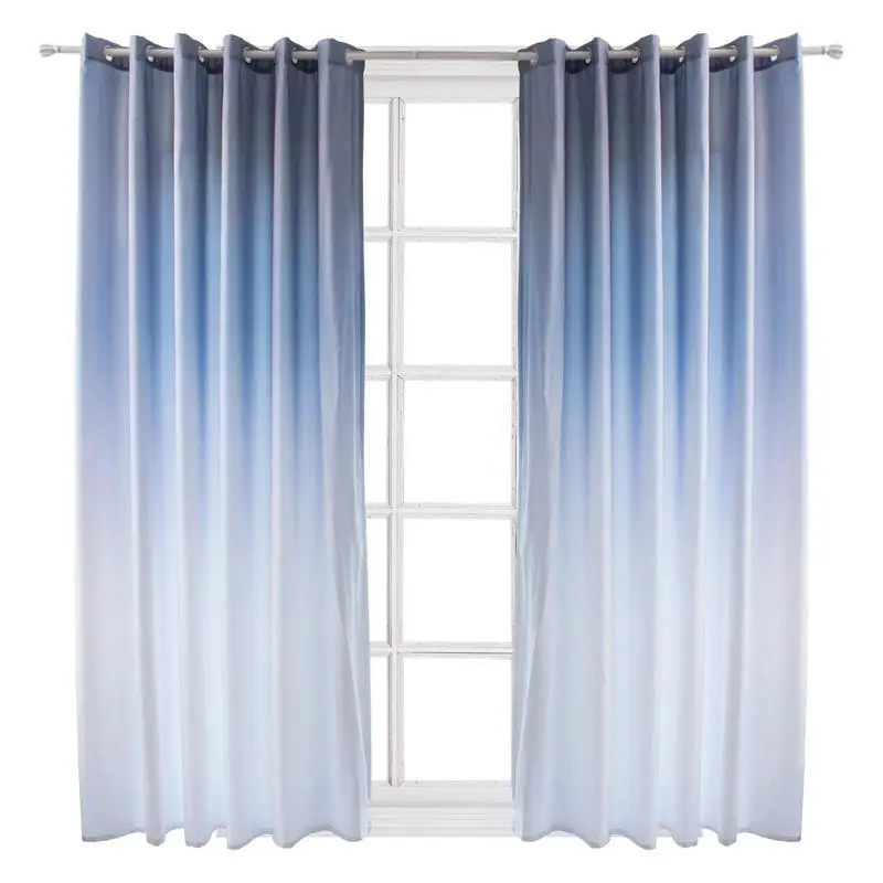 

Colorful Sheer Curtains 2pcs Gradient Drapes Grommet Top Living Room & Bedroom Drapes Thermal Insulated Privacy Light Filtering