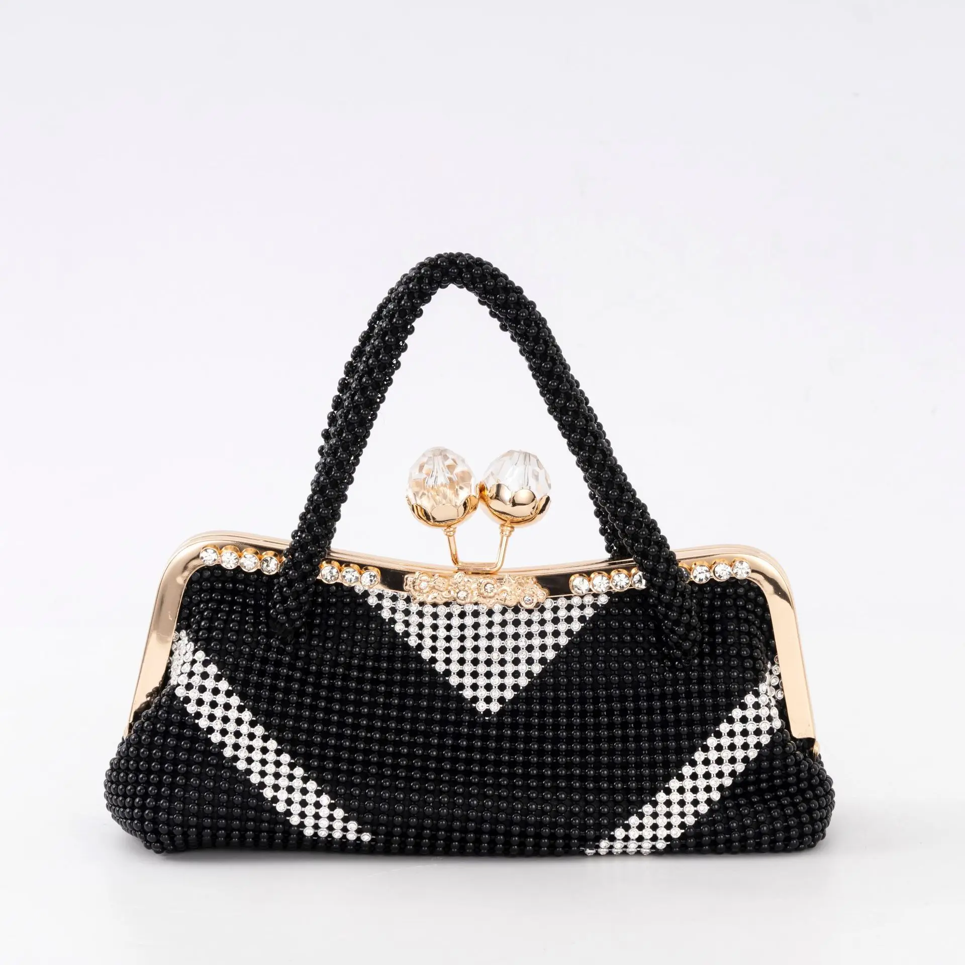 

Handle Rhinestones Evening bag silver Crystal Top Handle Bags for Women Purses and Handbags Luxury Designer banquet bag