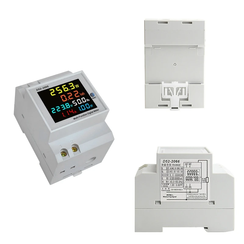 Din Rail AC Monitor 6IN1 100A Voltage Current Power Factor Active KWH Electric Energy Frequency Meter VOLT AMP
Din Rail AC Monitor 6IN1 100A Voltage Current Power Factor Active KWH Electric Energy Frequency Meter VOLT AMP