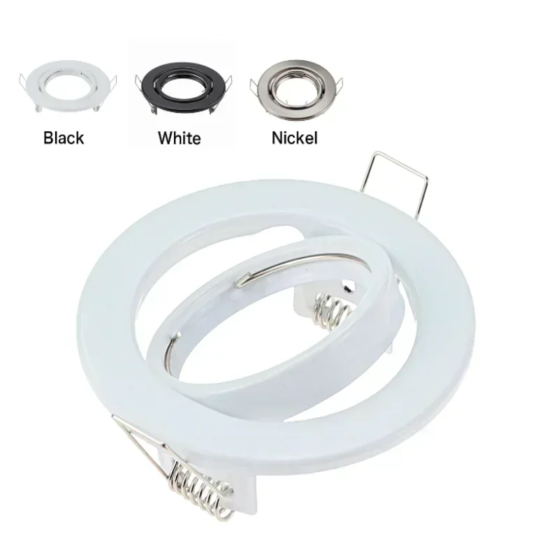 

High Quality Metal Round Adjustable LED Recessed Ceiling Light Frame for GU10 MR16 Bulb Fitting Mounted Spotlights Fixture
