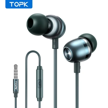 TOPK F36 Portable Sport Earphone Wired Super Bass With Microphone 3.5mm In-Ear Wired Hands Free For Xiaomi Huawei Samsung