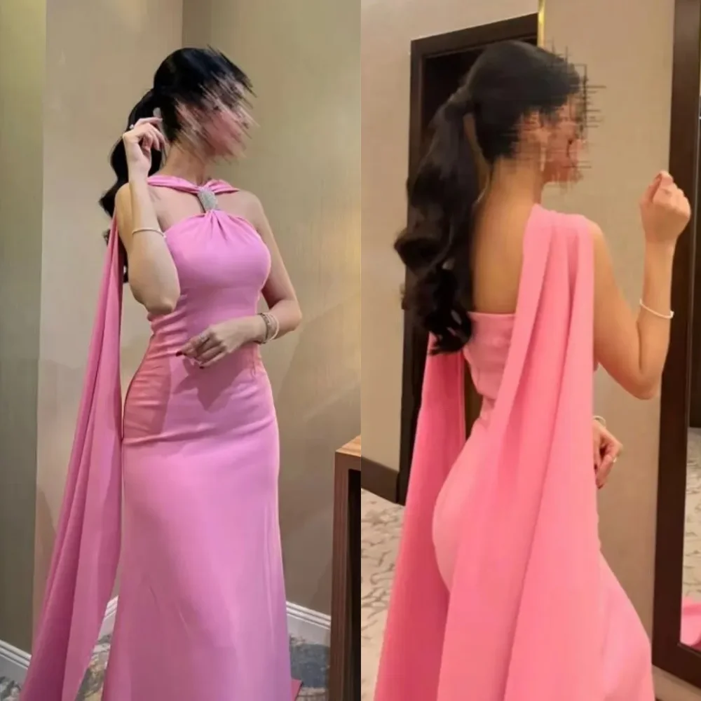 Exquisite Strapless Mermaid Sheath Evening Dresses Open back Halter Straps Chiffon Floor length vestidos de noche فساتين
Exquisite Strapless Mermaid Sheath Evening Dresses Open back Halter Straps Chiffon Floor length vestidos de noche فساتين