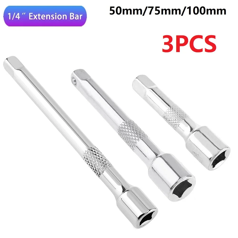 Socket Ratchet Wrench Extension Bar 1/4 Inch Chromed Steel 50/75/100mm Long Bar Steering Sleeve Connecting Rod Accessories
Socket Ratchet Wrench Extension Bar 1/4 Inch Chromed Steel 50/75/100mm Long Bar Steering Sleeve Connecting Rod Accessories