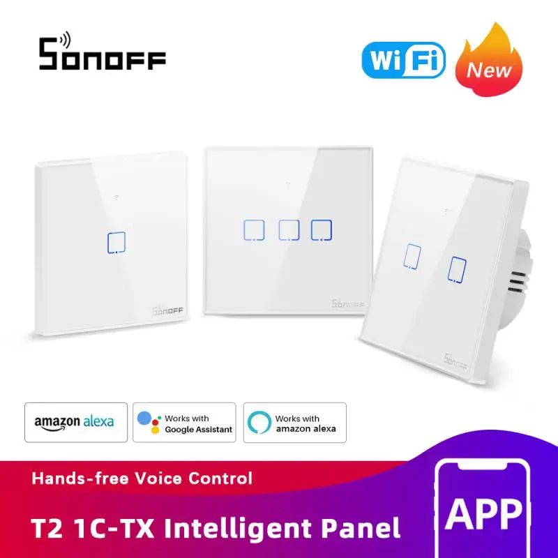 Itead SONOFF T2/ T3 EU/ UK/ US Wifi/RF Smart Wall Touch Switch 1/2/3 Gang Wifi Light Switches For Ewelink Alexa Google Home
Itead SONOFF T2/ T3 EU/ UK/ US Wifi/RF Smart Wall Touch Switch 1/2/3 Gang Wifi Light Switches For Ewelink Alexa Google Home