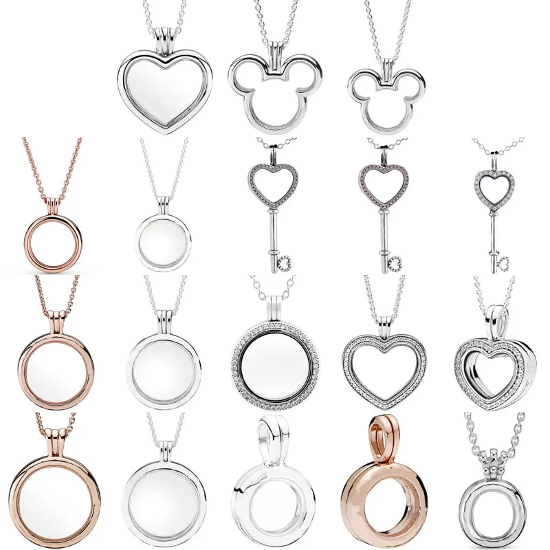 Original Sparkling Heart & Key Mouse Round Floating Lockets Necklace For Popular 925 Sterling Silver Bead Charm DIY Jewelry
Original Sparkling Heart & Key Mouse Round Floating Lockets Necklace For Popular 925 Sterling Silver Bead Charm DIY Jewelry