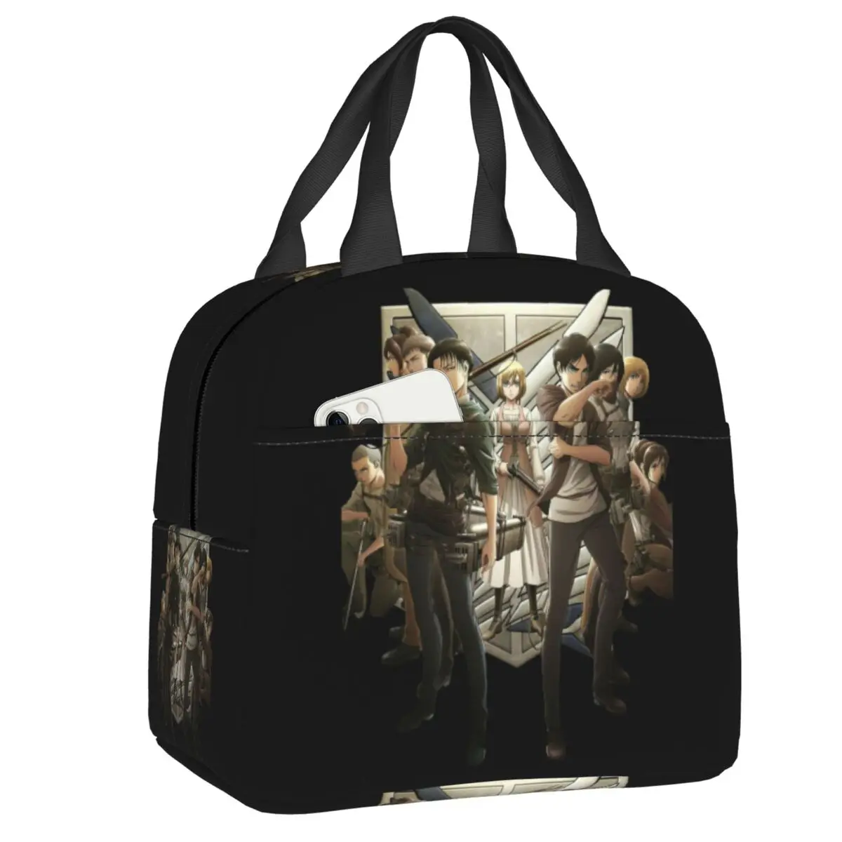 

Attack On Titan Resuable Lunch Box for Women Anime Manga Shingeki no Kyojin Thermal Cooler Food Insulated Lunch Bag Office Work