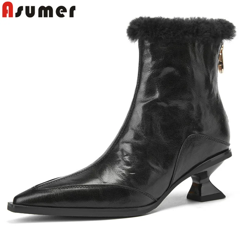Женские ботильоны из натуральной кожи ASUMER, на необычном высоком каблуке, модные ботинки на молнии, Осень-зима 2024
Женские ботильоны из натуральной кожи ASUMER, на необычном высоком каблуке, модные ботинки на молнии, Осень-зима 2024