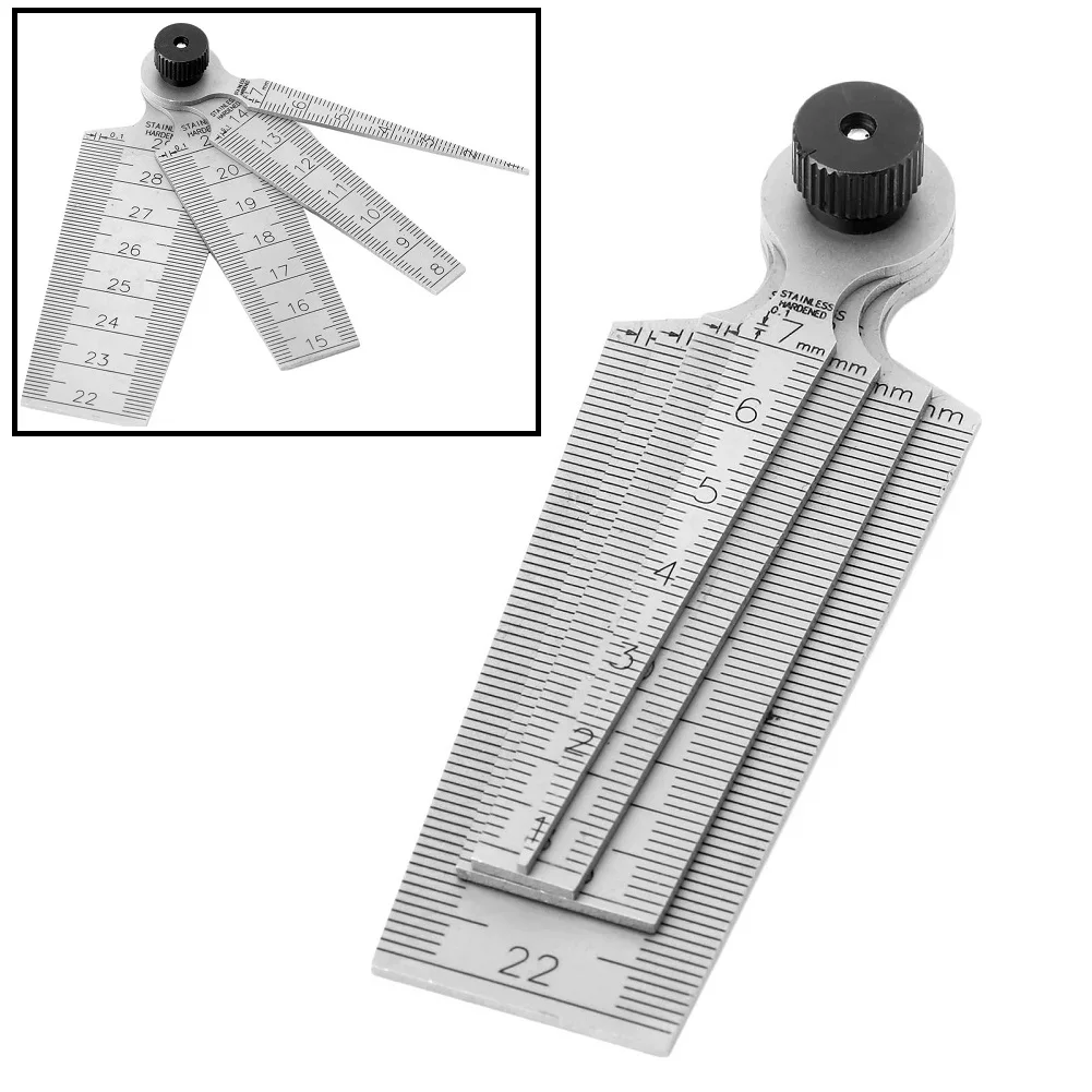 4 PCS/set 0-29mm Steel Metric Taper Gauge Aperture Scale Wedge Feeler Gap Ruler For Drill Hole And Taper Measurement
4 PCS/set 0-29mm Steel Metric Taper Gauge Aperture Scale Wedge Feeler Gap Ruler For Drill Hole And Taper Measurement